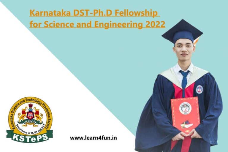 Karnataka DST-Ph.D Fellowship for Science and Engineering 2022