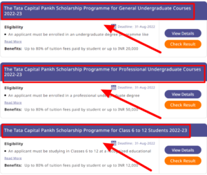 online apply pankh scholarship